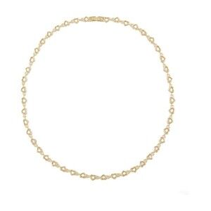 Numbering Gold Plated Round Brilliant Heart Necklace - NWT